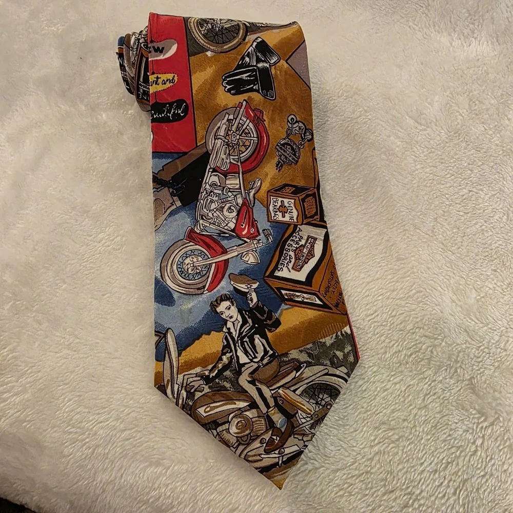 NICOLE‎ MILLER HARLEY DAVIDSON MOTORCYCLE SILK MENS TIE